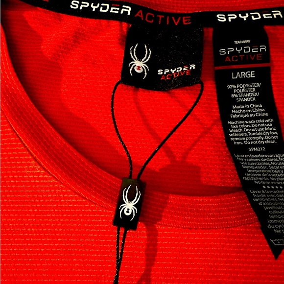 SPYDER ACTIVE MEN'S LARGE T-SHIRT RED & BLACK - Picture 4 of 6